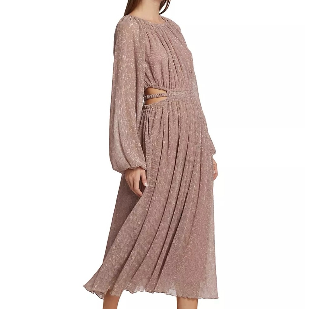 Moon River Plisse Midi Dress with Side Cut-outs